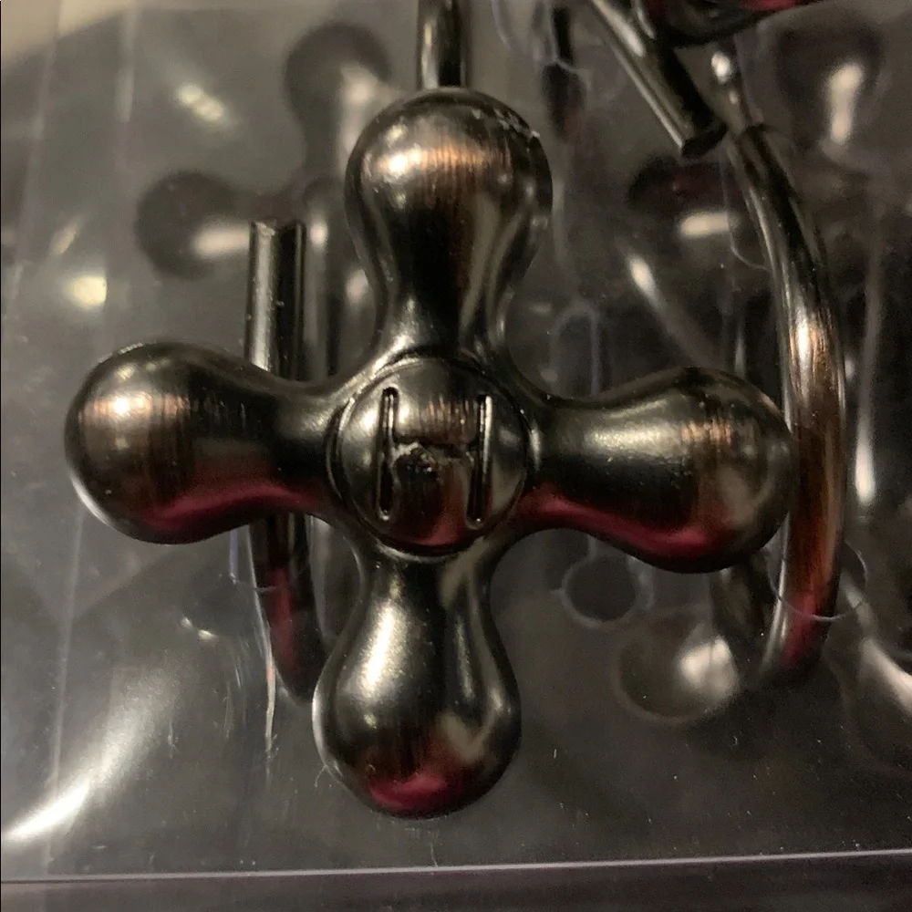 Water Tap Shower curtain hooks 12 pack Hot & Cold Metal hooks NEW Unique & Rare